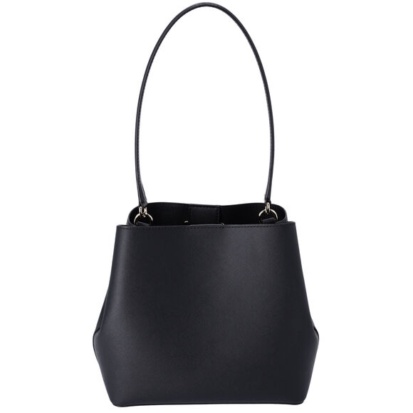 Michael Kors Pratt Medium Bucket Bag Shoulder Tote Black - Picture 4 of 5